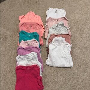 12 - long sleeve onesies excellent condition